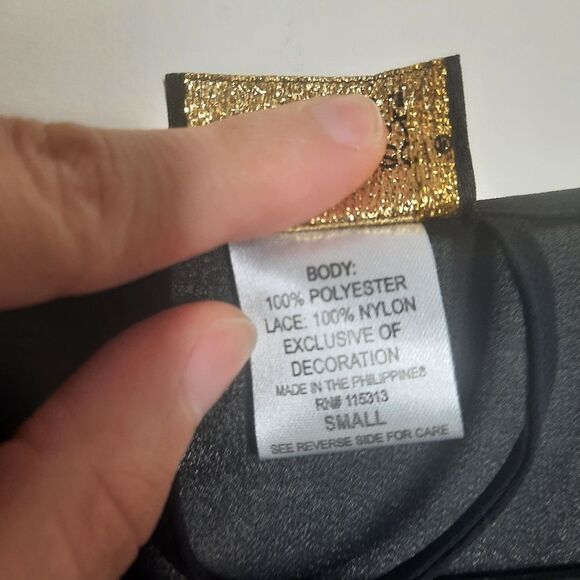 Seductive Wear by Cinema Etoile Black Gold Robe Size Small - Picture 4 of 6